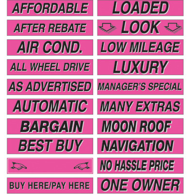 15 inch Hot Pink Adhesive Sign {12 pk} 