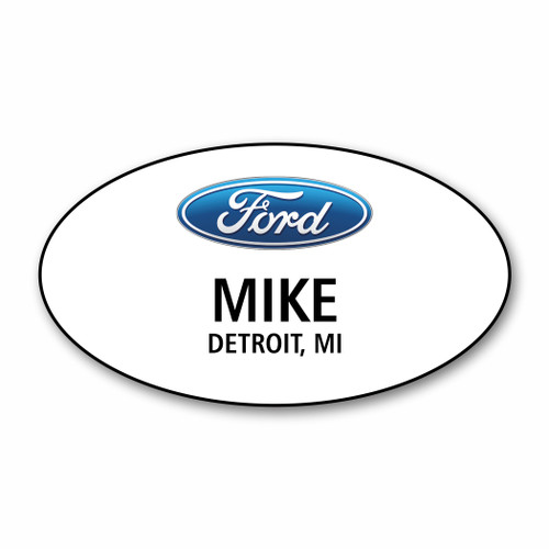 Ford White Oval Name Badge