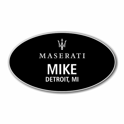 Maserati Black Oval Name Badge