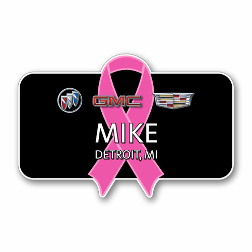 Buick GMC Cadillac Breast Cancer Awareness Name Badge (Rectangle)