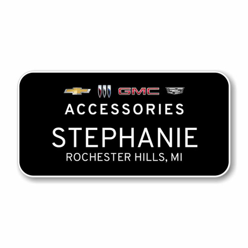 GM Accessories Black 3" x 1.5" Name Badge