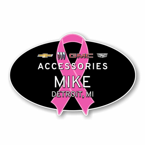 GM Accessories Breast Cancer Awareness Name Badge (Oval)