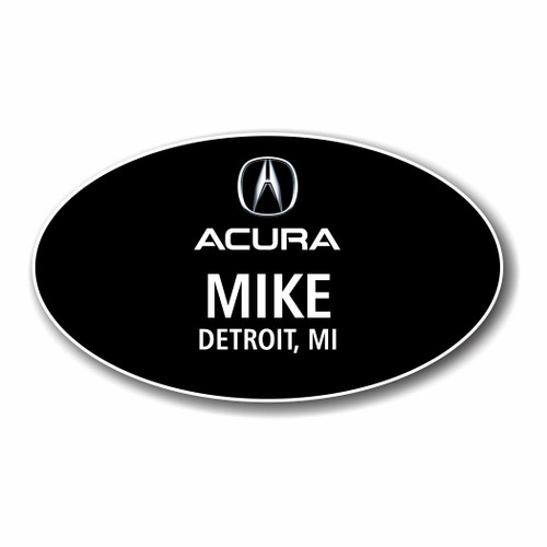 Acura Black Oval Name Badge