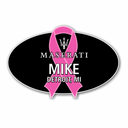 Maserati Breast Cancer Awareness Name Badge