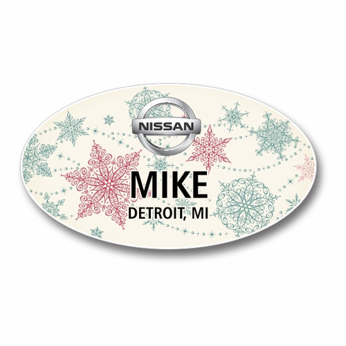 Holiday Oval Name Badge 002