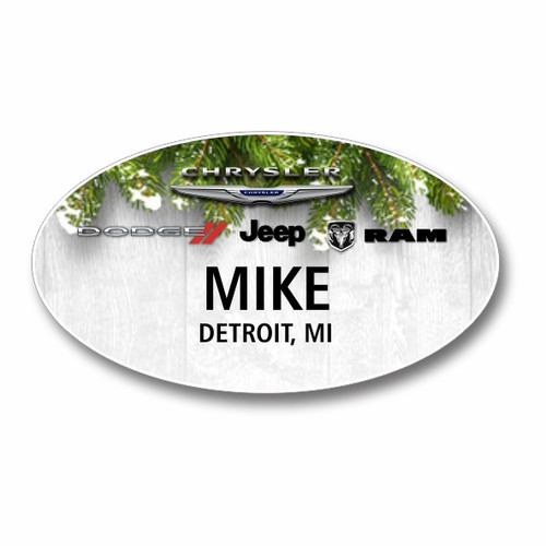 Holiday Oval Name Badge 004