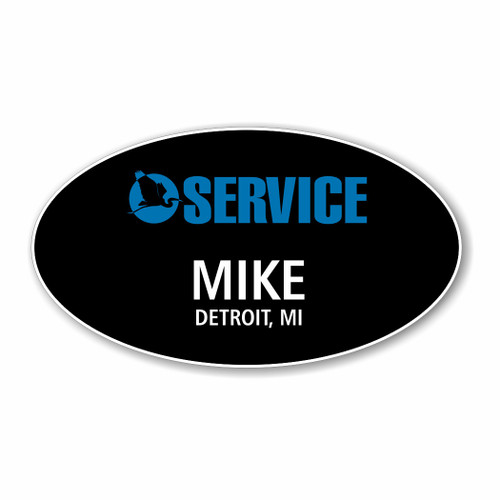 Service Chevrolet Cadillac Black Oval Name Badge