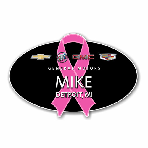 GM 4 Brand Breast Cancer Awareness Support Name Badge - GM