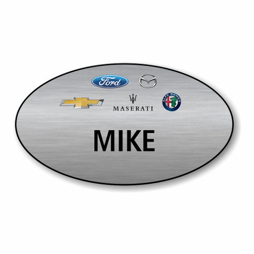 Depaula All Brands Silver Oval Name Badge