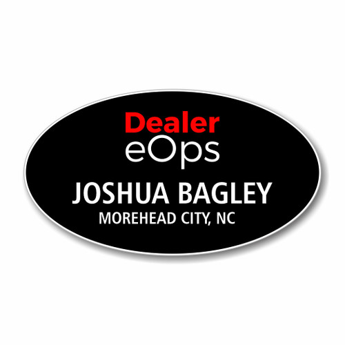 Dealer Eops Black Oval Name Badge