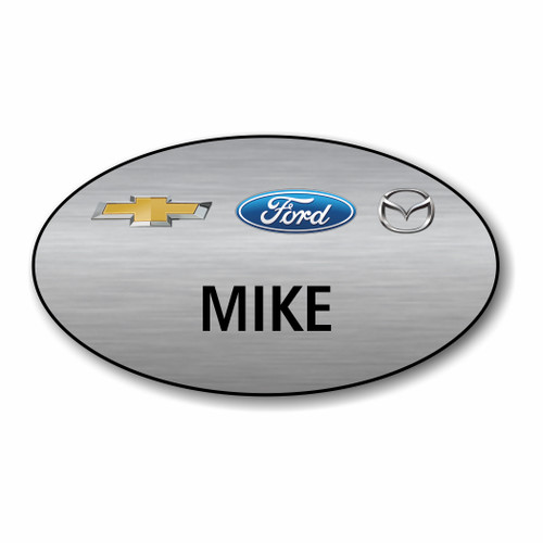Depaula Chevrolet Ford Mazda Silver Oval Name Badge