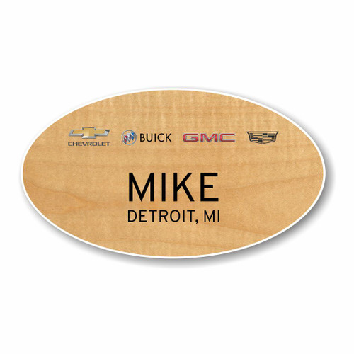 GM 4 Brand 2022 Maple Oval Name Badge