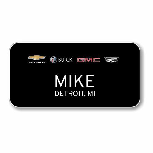 GM 4 Brand 2022 Black 3" x 1.5" Name Badge