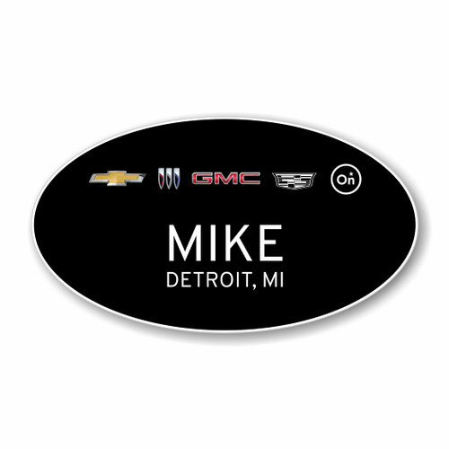 GM 4 Brand Onstar 2022 Black Oval Name Badge