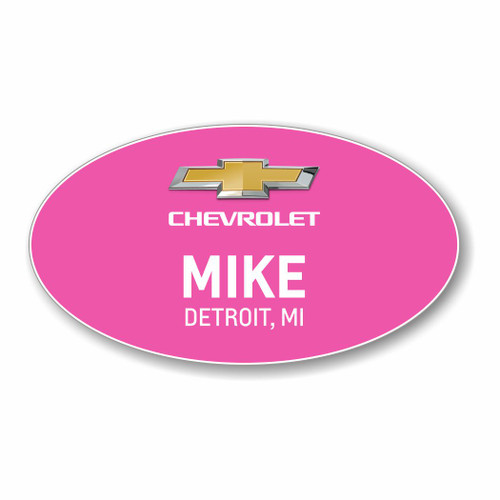 Chevrolet 2022 Pink Oval Name Badge