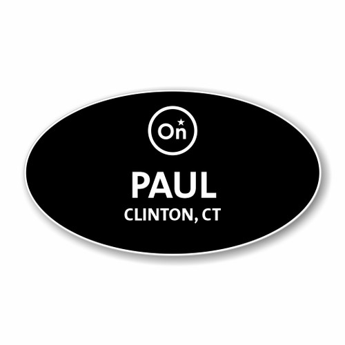 OnStar Black Oval Name Badge