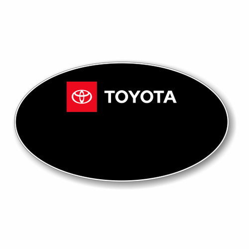 Toyota Full Logo Black Oval Name Badge Blank - Logo Only
