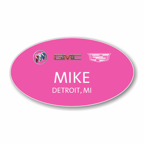 Buick GMC Cadillac 2022 Pink Oval Name Badge