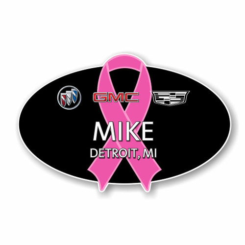 Buick GMC Cadillac 2022 Breast Cancer Awareness Name Badge