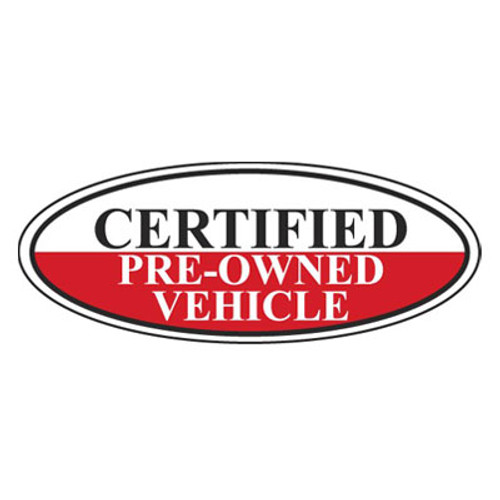 Certified Pre-Owned Vehicle Oval Sign 12pk {EZ196-B}