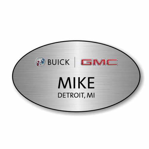 Buick GMC Silver Oval Name Badge