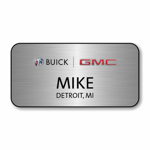 Buick GMC Silver 3" x 1.5" Name Badge