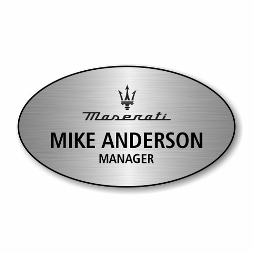 Maserati Silver Oval Name Badge
