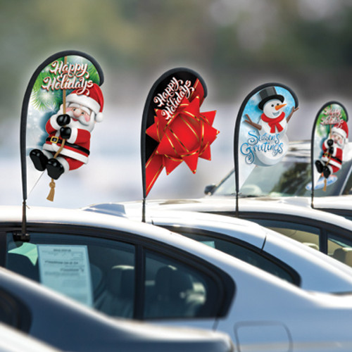 Holiday 3-D Mini Teardrop Flag Kit w/ Suction Cup{EZ966-HOL}
