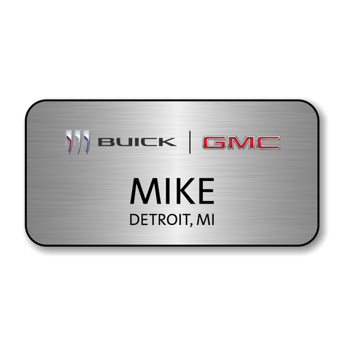 Buick GMC 2023 Silver 3" x 1.5" Name Badge