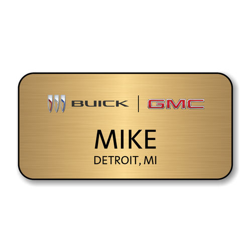 Buick GMC 2023 Gold 3" x 1.5" Name Badge