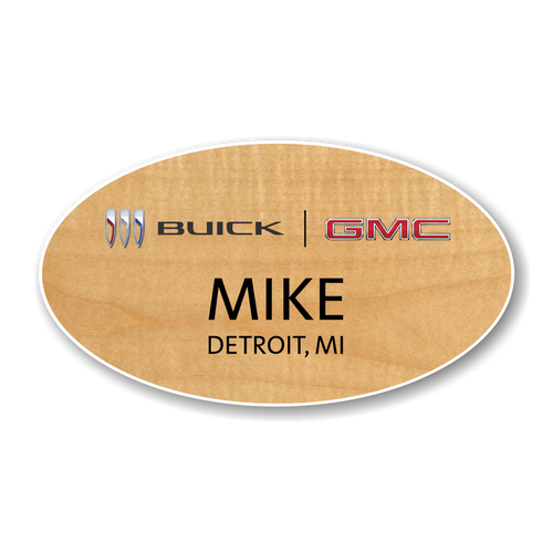 Buick GMC 2023 Birch Wood Finish Oval Name Badge
