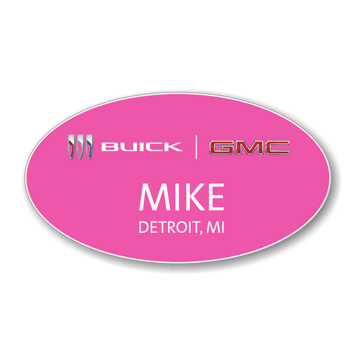 Buick GMC 2023 Pink Oval Name Badge