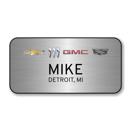 GM 4 Brand 2023 Silver 3" x 1.5" Name Badge