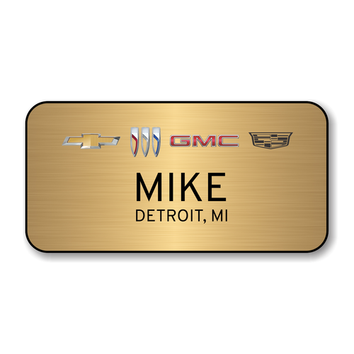 GM 4 Brand 2023 Gold 3" x 1.5" Name Badge