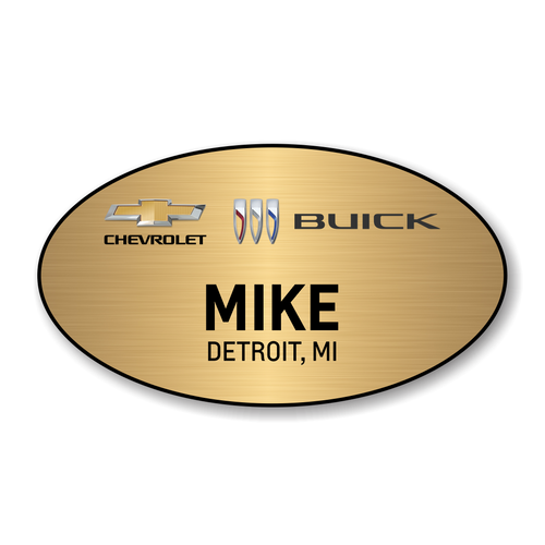 Chevrolet Buick 2023 Gold Oval Name Badge