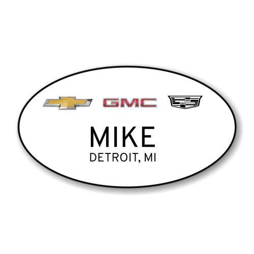 Chevrolet GMC Cadillac White Oval Name Badge Current Logos