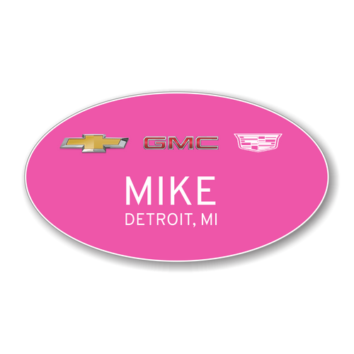Chevrolet GMC Cadillac Pink Oval Name Badge Current Logos
