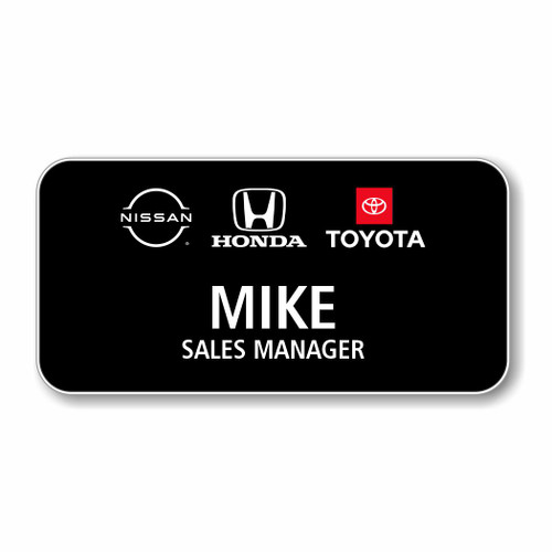 Nissan Honda Toyota Black 3" x 1.5" Name Badge