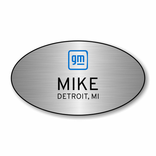 General Motors Silver Oval Name Badge