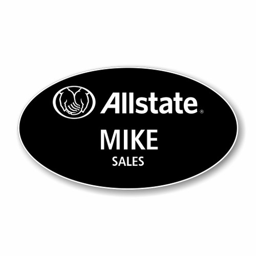 Allstate Black Oval Name Badge