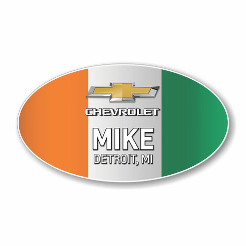 Ivory Coast Flag Oval Name Badge 