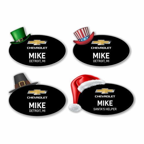 Holiday Hat 4 Pack Name Badges
