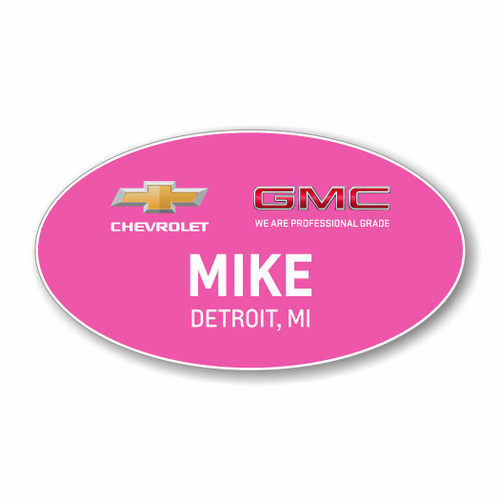 Chevrolet GMC 2025 Pink Oval Name Badge