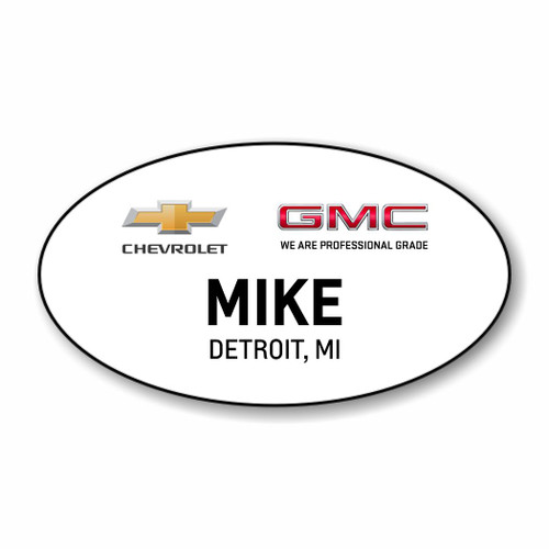 Chevrolet GMC 2025 White Oval Name Badge