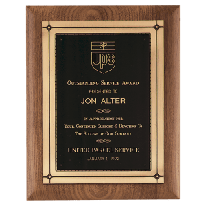 11" x 14" American Walnut Plaque with Antique Bronze Casting & High Quality Phoenix Frame Casting
