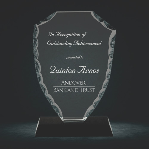 Shield Facet Glass on Black Base