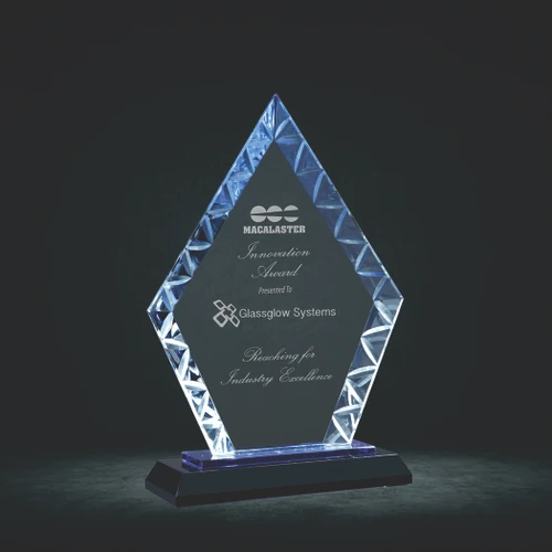 Clear Diamond Accent Glass on Blue & Black Reflective Base