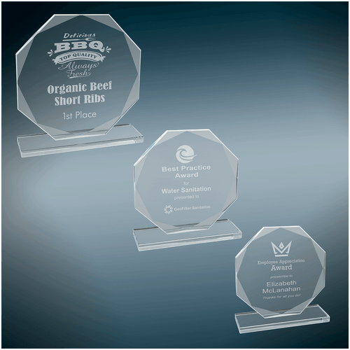 Octagon Clear Glass Award