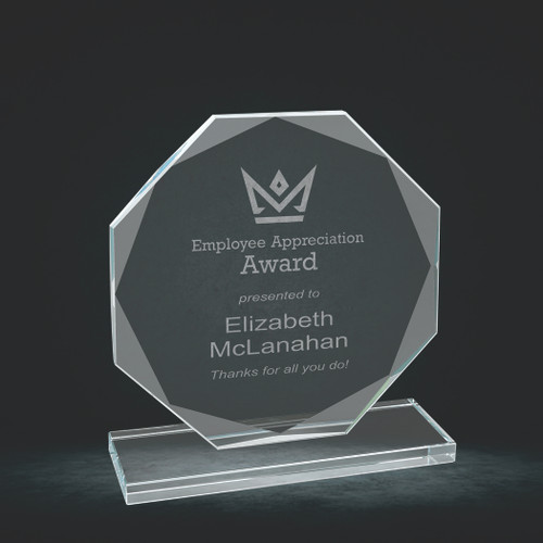Octagon Clear Glass Award