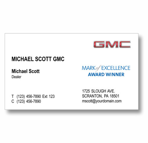 GMC Mark of Excellence Business Cards